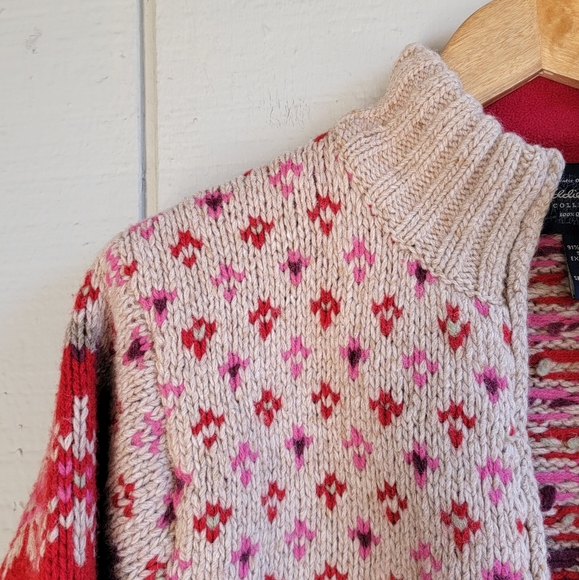 Eddie Bauer Fair Isle Lambswool Zip Up Sweater - Picture 5 of 5